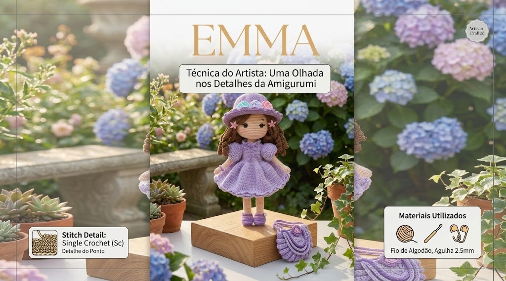 Receita Grátis da Boneca Emma em Amigurumi: Aprenda a Fazer Essa Bonequinha Encantadora
